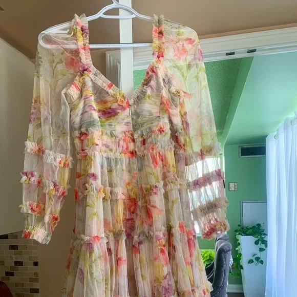 Needle & Thread Iris Bloom Ruffled Tulle Mini Dress - Picture 2 of 7